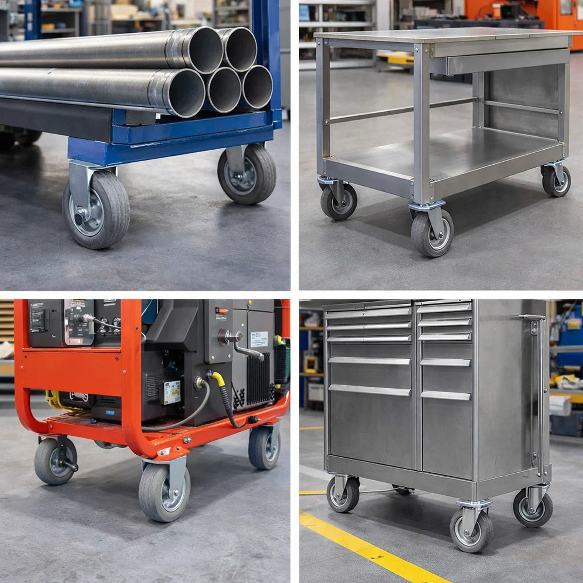Metall-Gummiräder 200 mm mit Montage-Set – robuste Räder für Transport & Industrie Code: 61NS