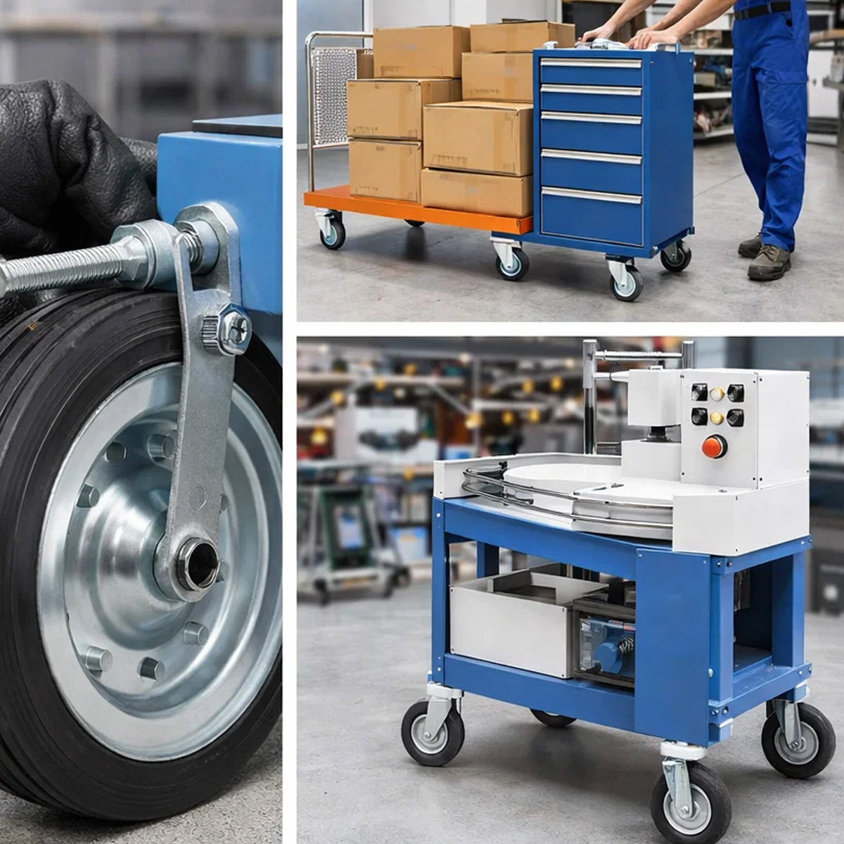 Metall-Gummiräder 200 mm mit Montage-Set – robuste Räder für Transport & Industrie Code: 61R