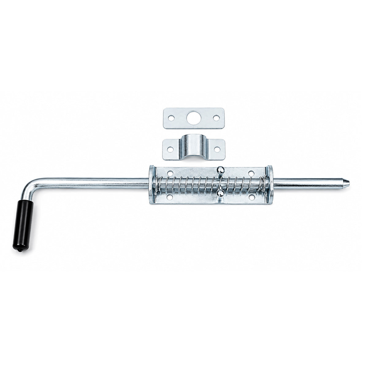 Torriegel 15.464.04 Bolzenriegel schmal - verzinkter Stahl, Silber, Feder: L420 x Ø14 mm