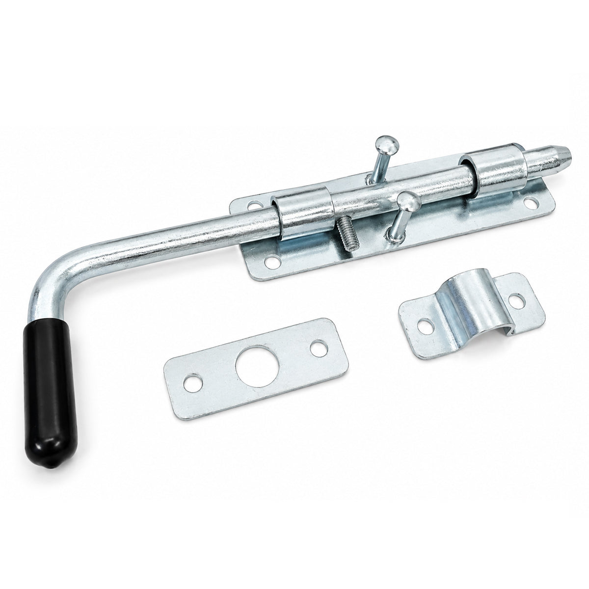 Torriegel 15.462.02 Bolzenriegel schmal - verzinkter Stahl, Silber: L220 x Ø12 mm