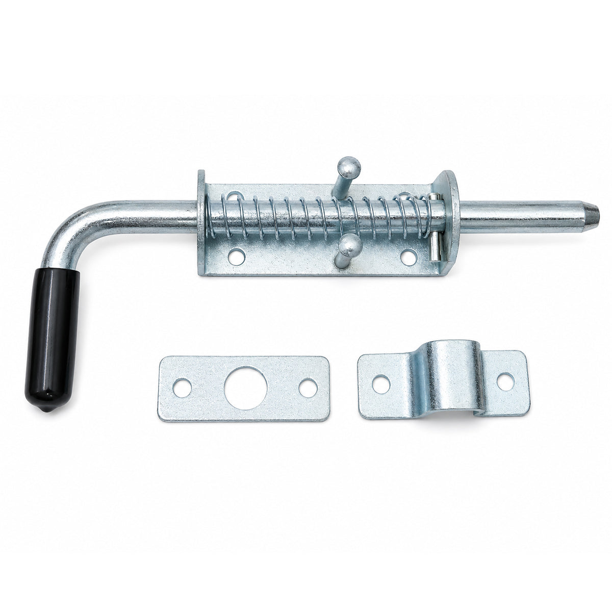 Torriegel 15.462.04 Bolzenriegel schmal - verzinkter Stahl, Silber, Feder: L220 x Ø12 mm