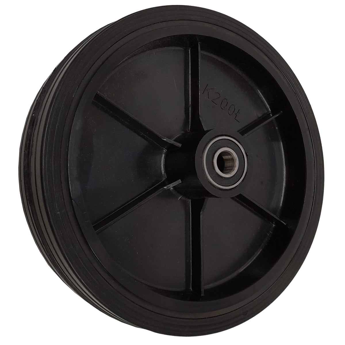 Rasenmäherrad 200 mm – Universal Ersatzrad aus Vollgummi mit Kugellager, Code: K200LL