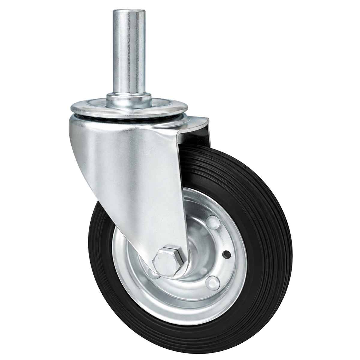 Metall-Gummiräder mit Befestigungsstift Lenkrollen Lenkrollen Ø160 mm Code: 44*28