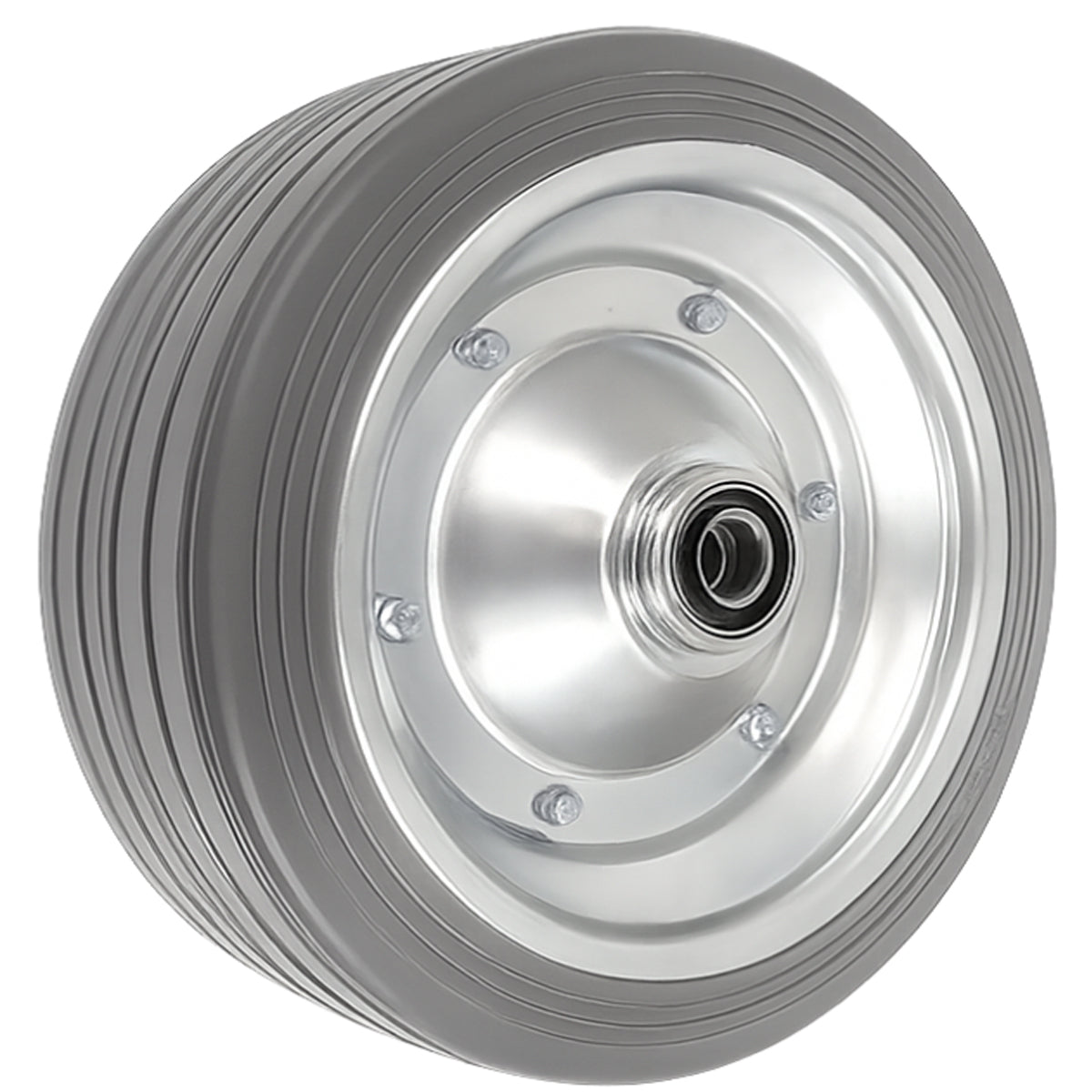 Ersatzrad Ø280 mm – Graues, nicht abfärbendes Vollgummi Industrierad mit Kugellager für Transportwagen, Code: 280LLS/20