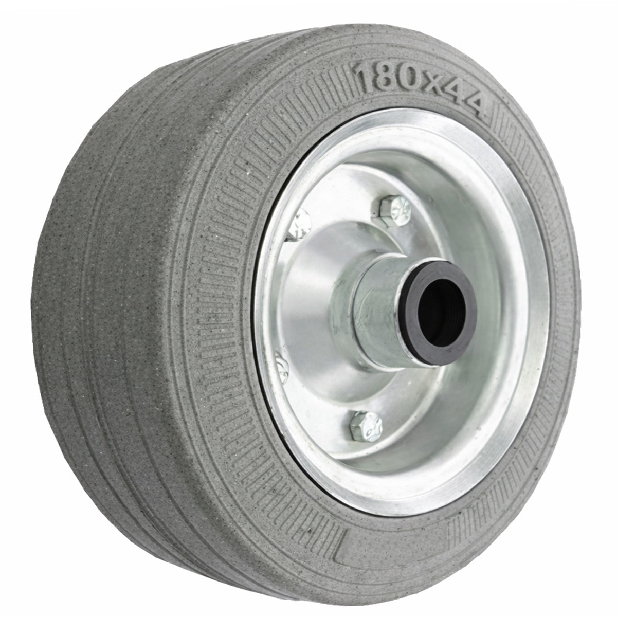 Ersatzrad Ø180 mm – Graues, nicht abfärbendes Vollgummi Industrierad für Transportwagen, Code: 50NS