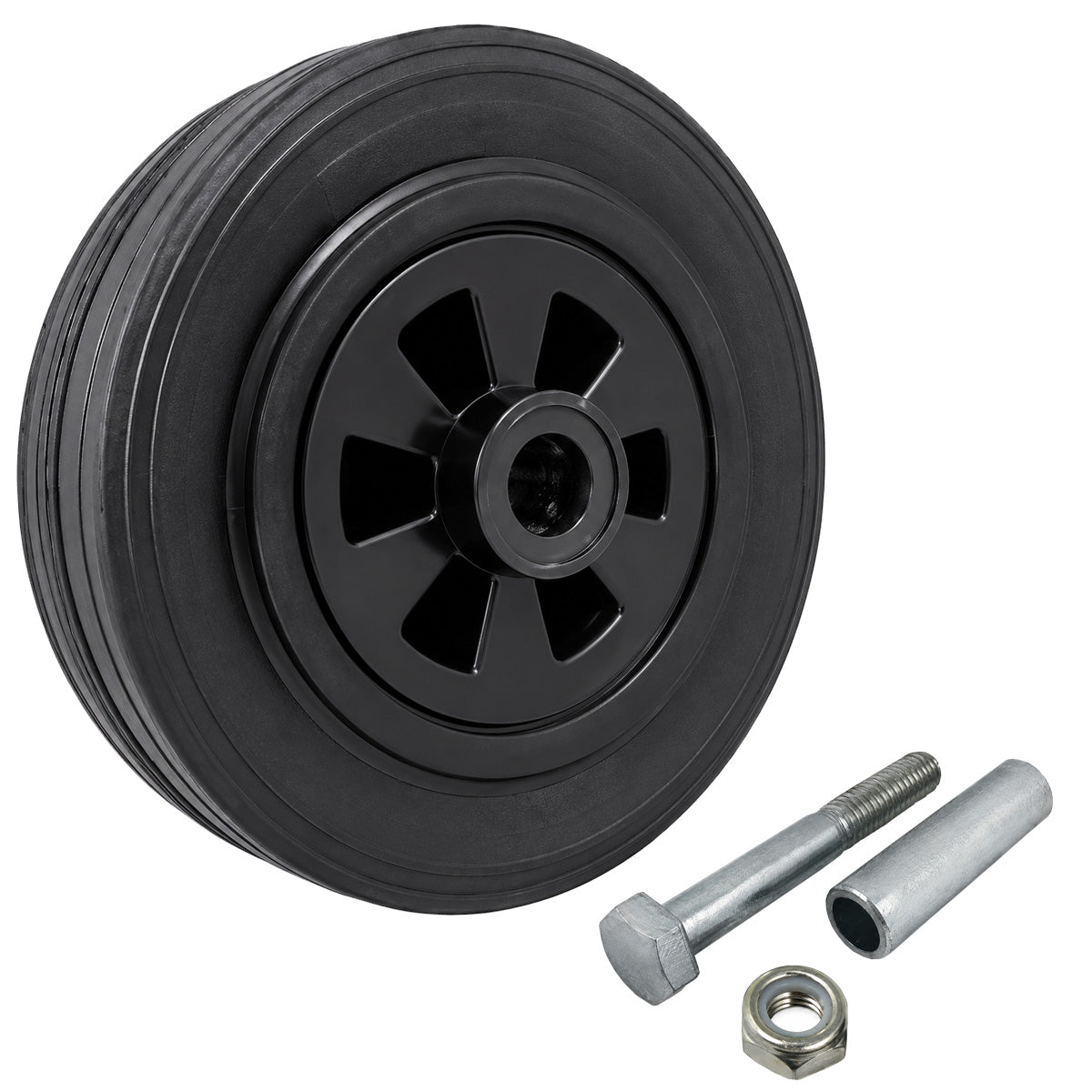 Kunststoff-Gummirrad Ø 180 mm Industrie Gummirad mit Montagesatz Code: 51TX