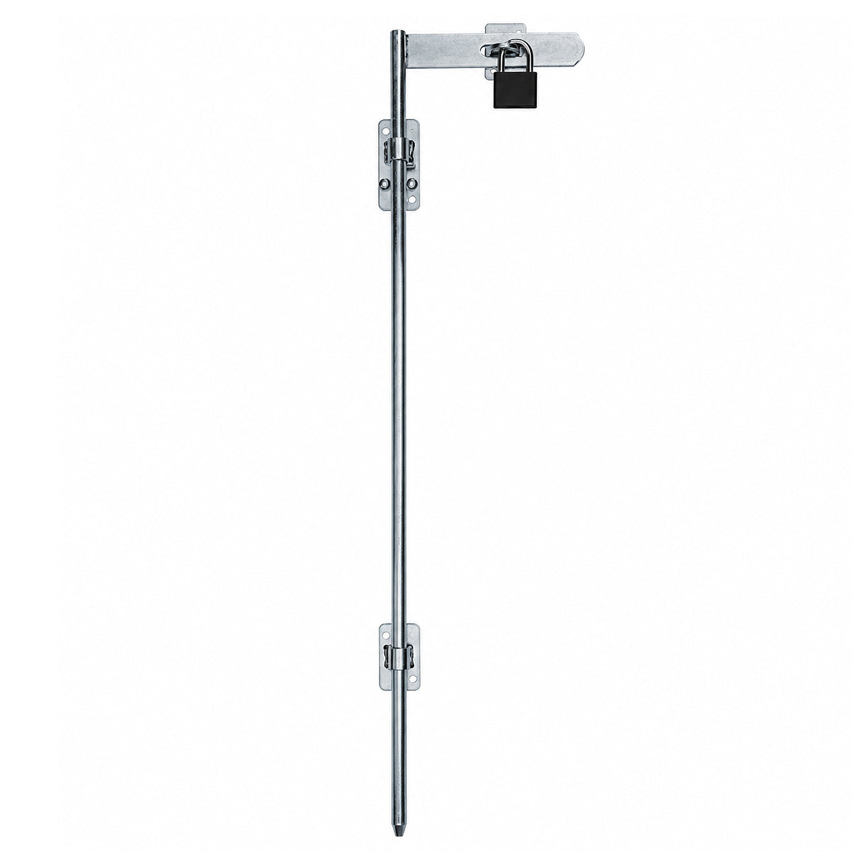 Torriegel abschließbar 15.468 Bolzenriegel schmal - verzinkter Stahl, Silber: L800 x Ø14 mm
