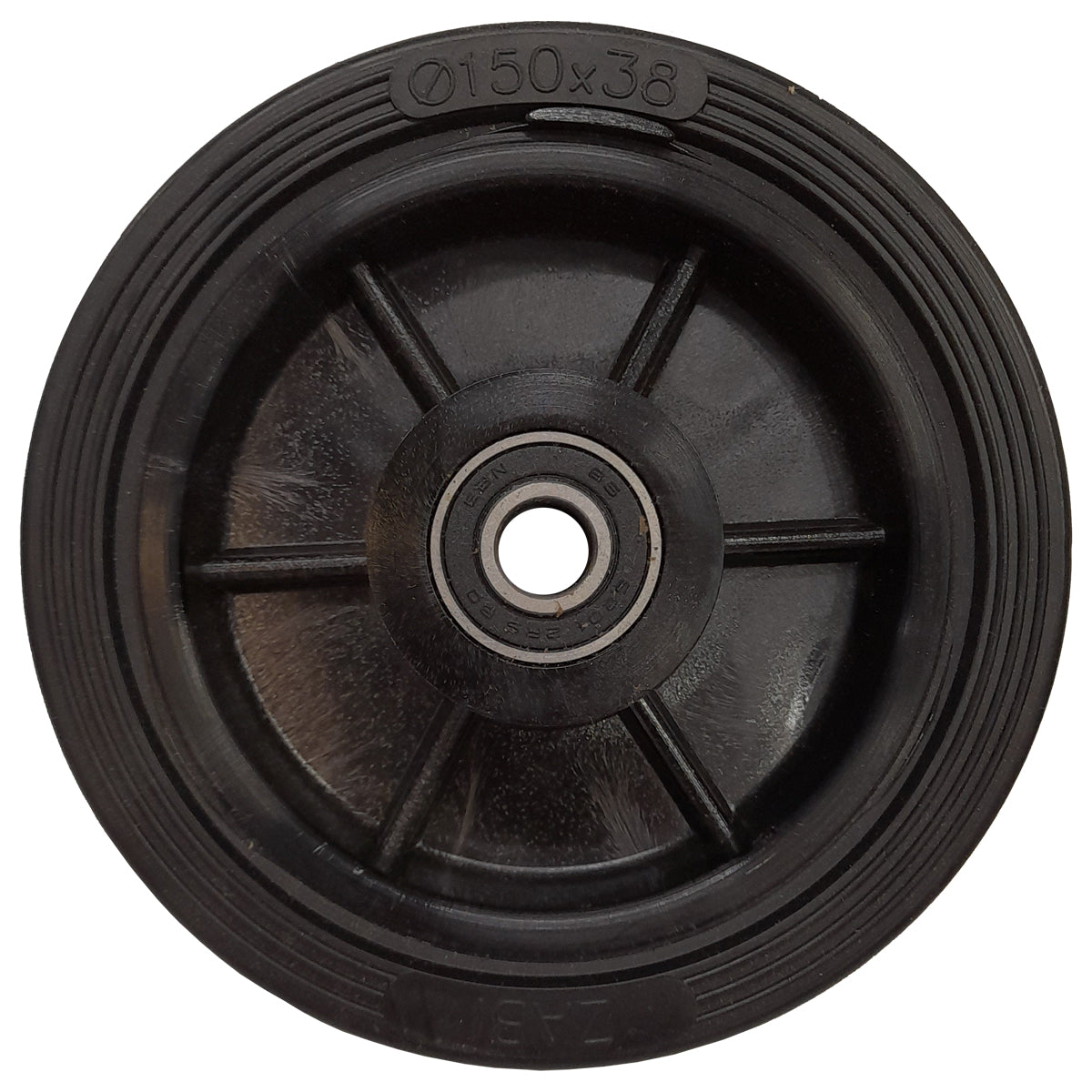 Rasenmäherrad 150 mm – Universal Ersatzrad aus Vollgummi mit Kugellager, Code: K150LL