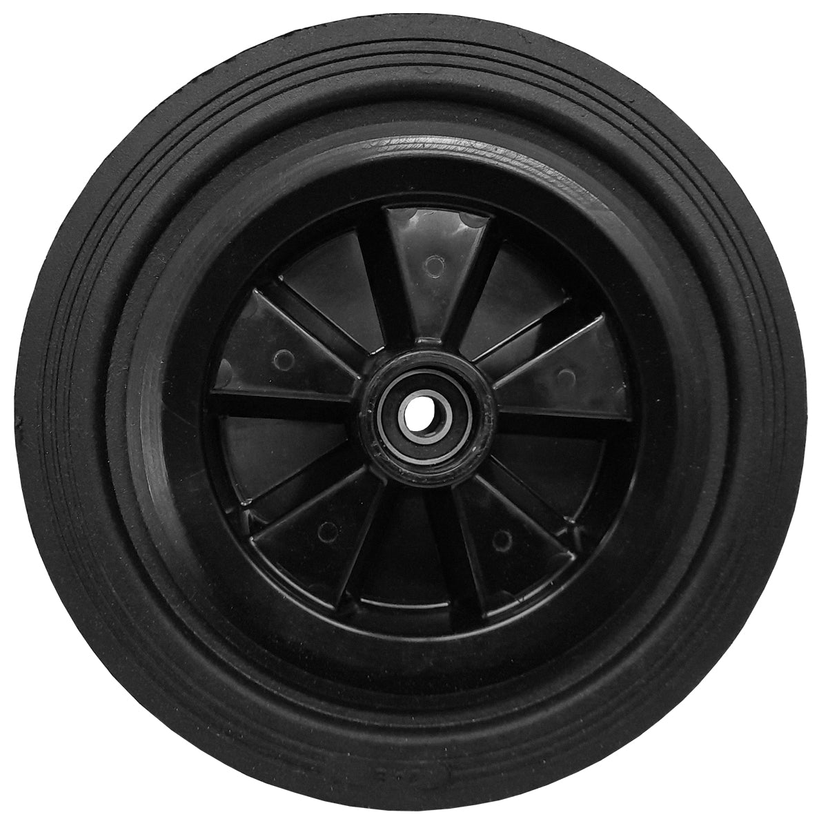 Rasenmäherrad 250 mm – Universal Ersatzrad aus Vollgummi mit Kugellager, Code: K250LL