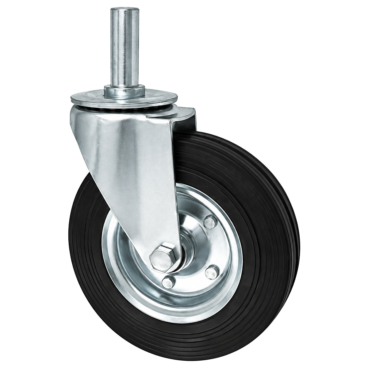 Metall-Gummiräder mit Befestigungsstift Lenkrollen  Ø200 mm Code: 64N*28