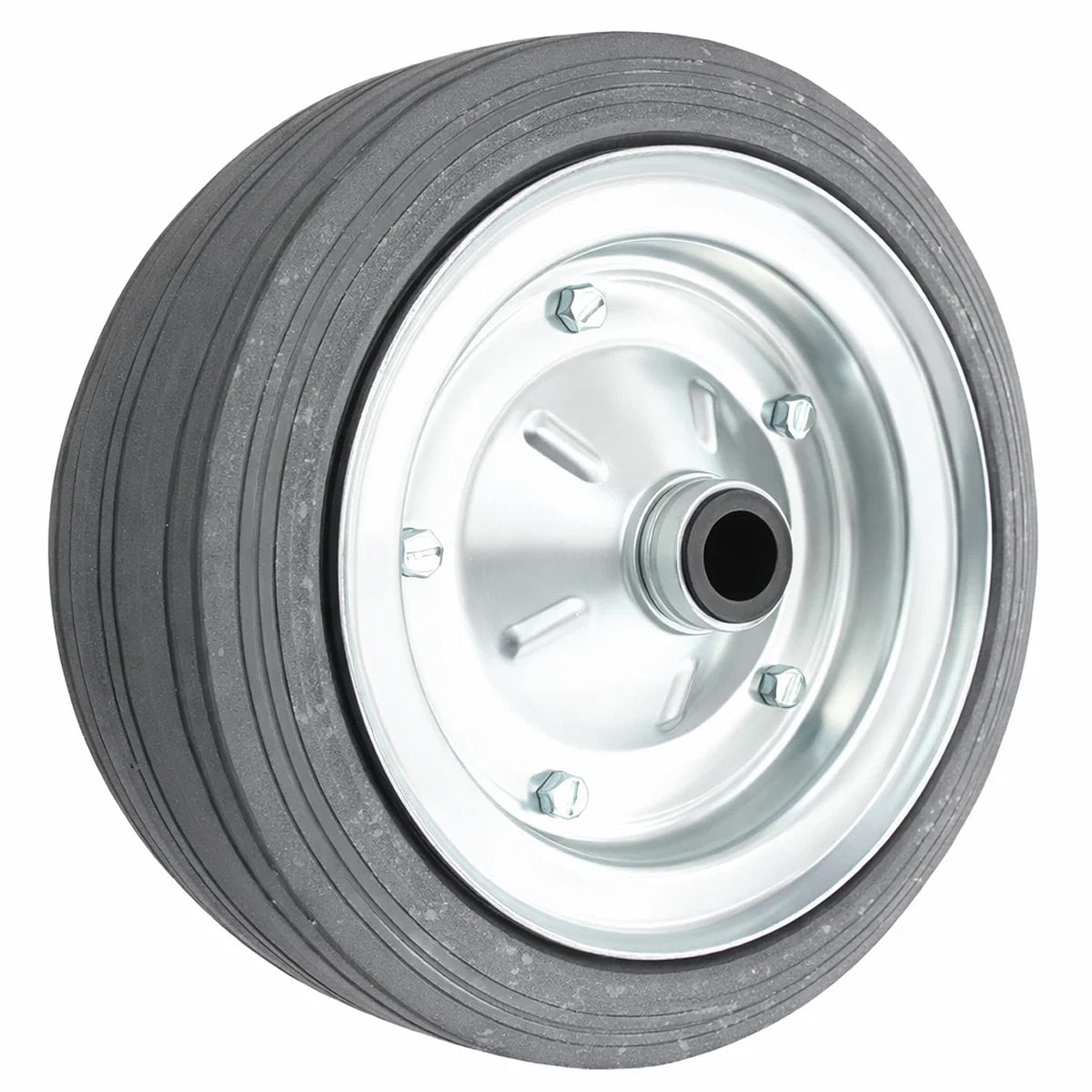 Ersatzrad Ø250 mm – Graues, nicht abfärbendes Vollgummi Industrierad für Transportwagen, Code: 90S