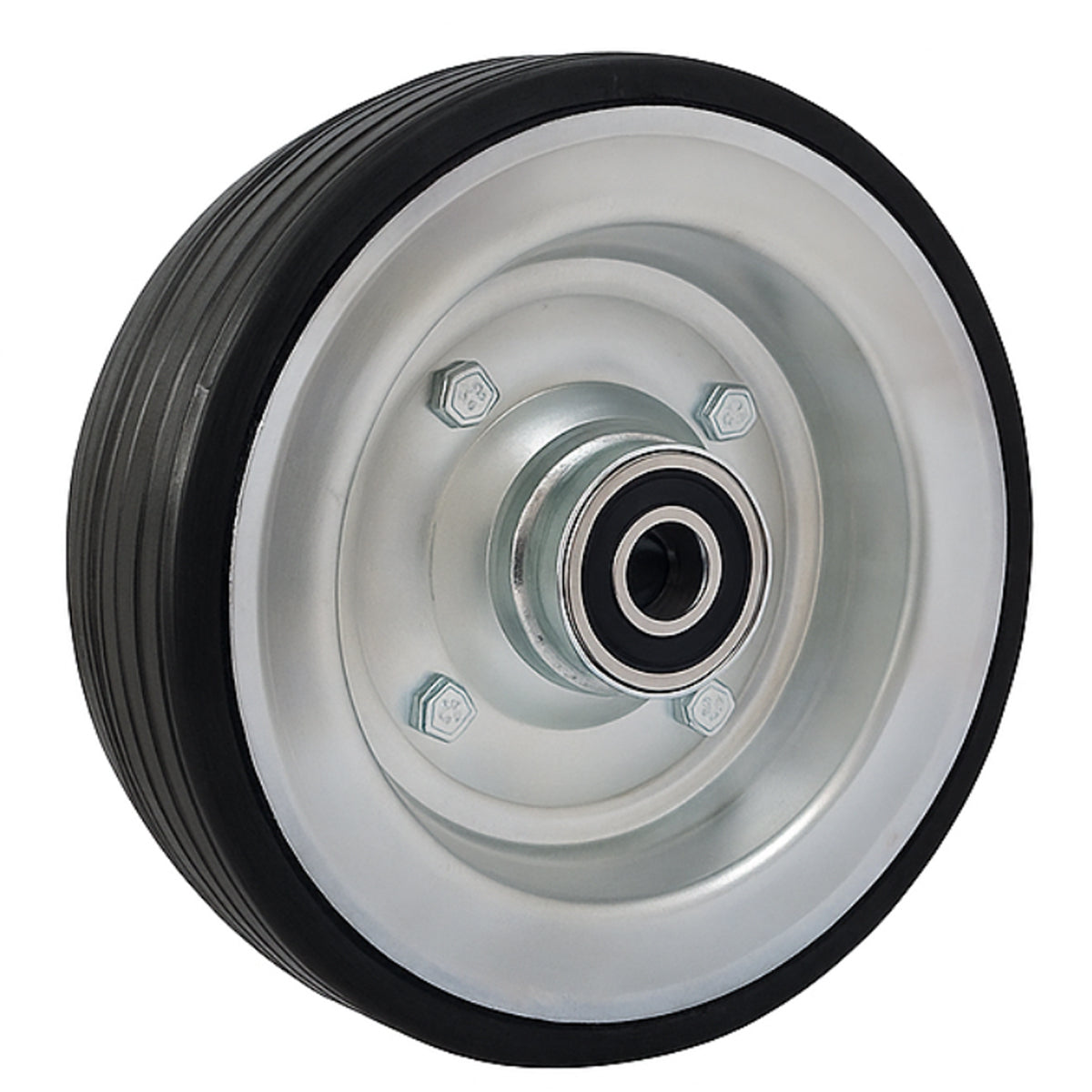 Ersatzrad Ø225 mm – Vollgummi Industrierad mit Kugellager für Transportwagen, Code: 80LL