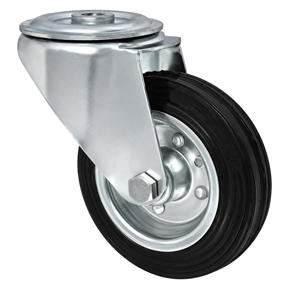 Metall-Gummiräder mit Befestigungsstift mit Zentralbohrung  Ø100 mm Code: 17