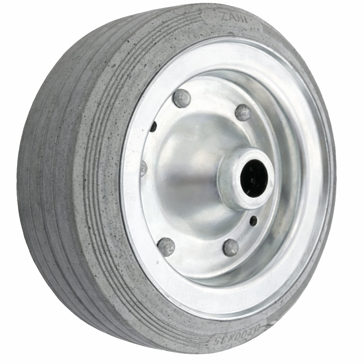 Ersatzrad Ø200 mm – Graues, nicht abfärbendes Vollgummi Industrierad für Transportwagen, Code: 60S