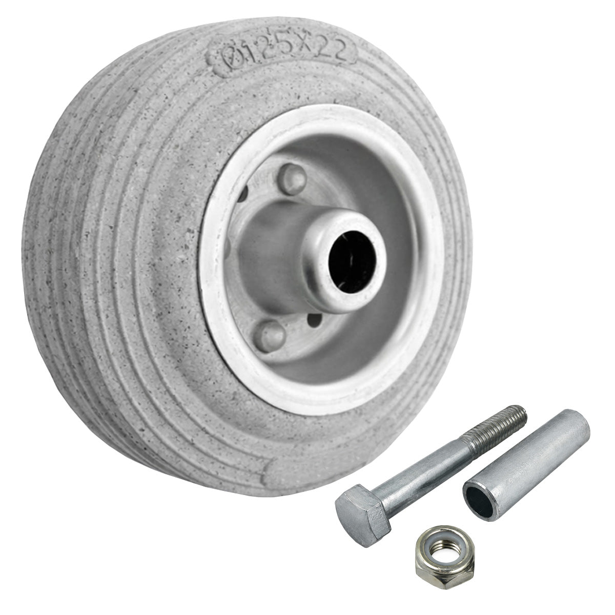Metall-Gummiräder 125 mm mit Montage-Set – robuste Räder für Transport & Industrie Code: 21S