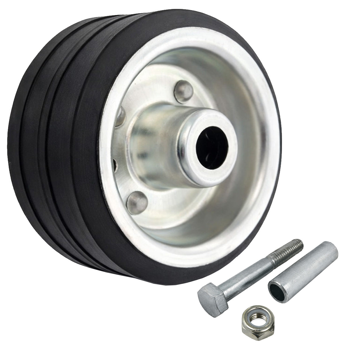 Metall-Gummiräder 80 mm mit Montage-Set – robuste Räder für Transport & Industrie Code: 2
