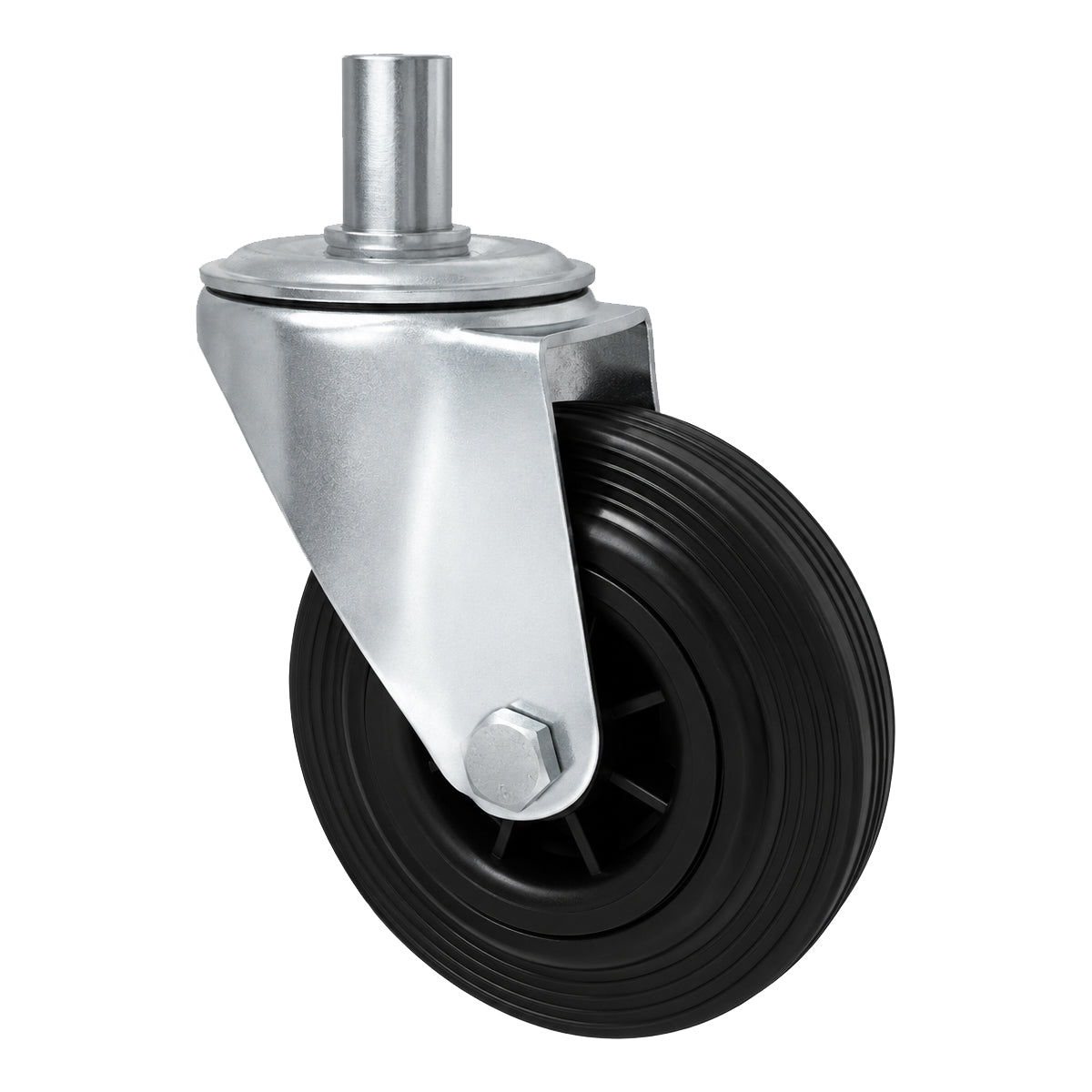 Kunststoff-Gummiräder mit Befestigungsstift Lenkrollen Ø125 mm Code: 24MT*24