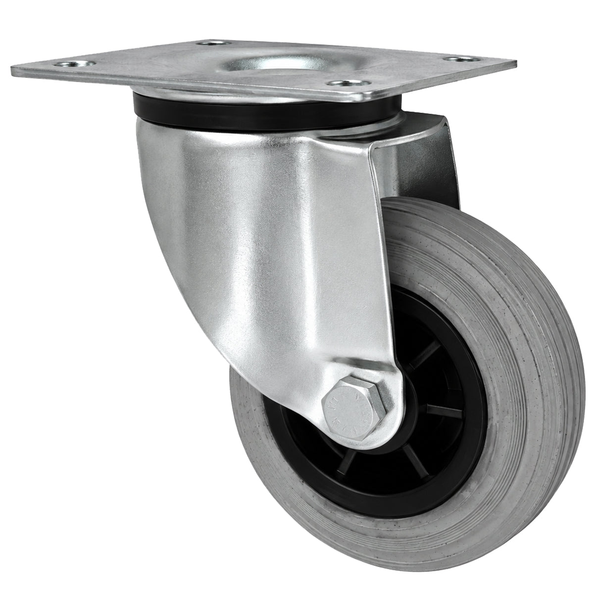 Kunststoff-Gummirrad mit Anschraubplatte Lenkrolle Ø125 mm mit Platte Code: 22TS9