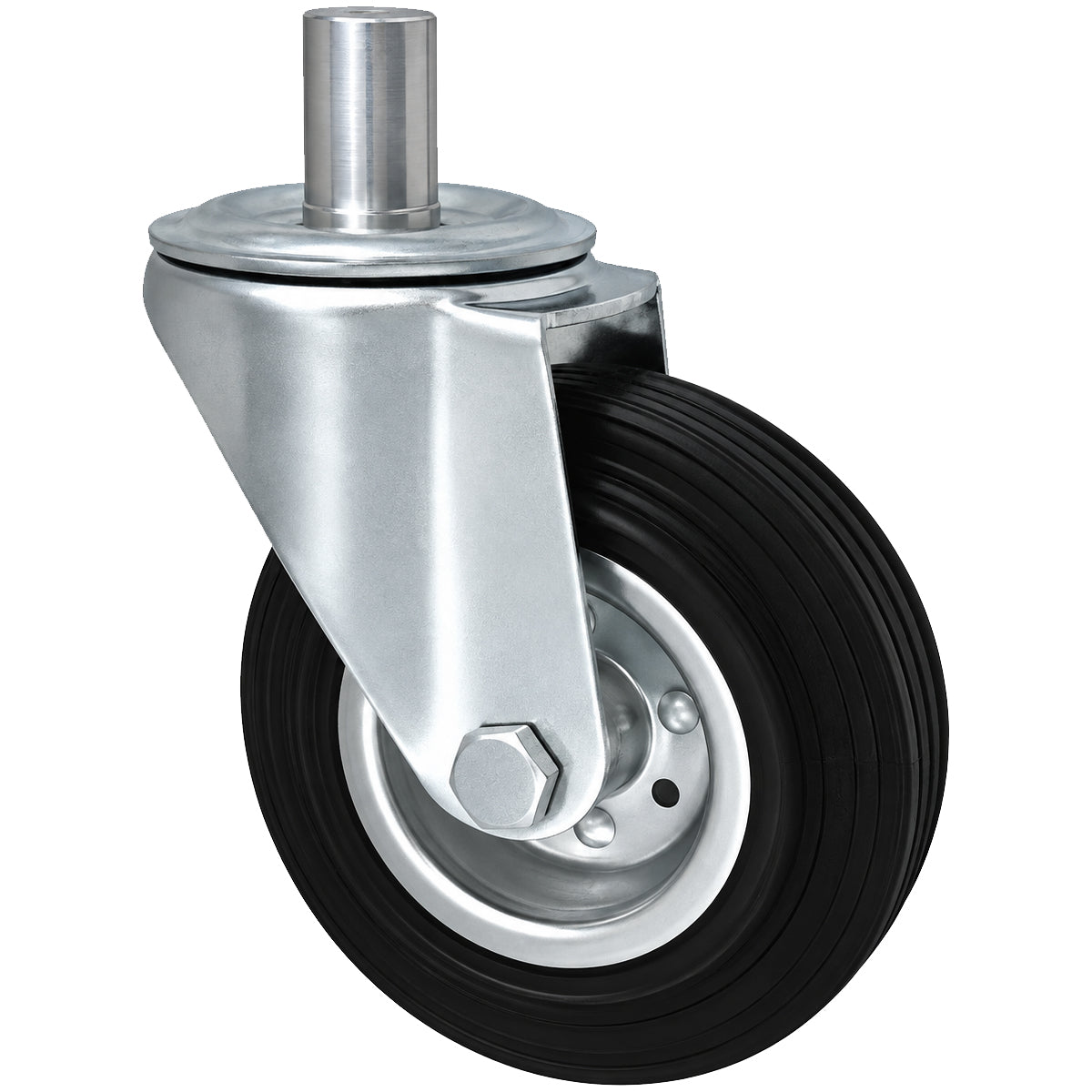 Metall-Gummiräder mit Befestigungsstift Lenkrollen Lenkrollen Ø125 mm Code: 24M*24