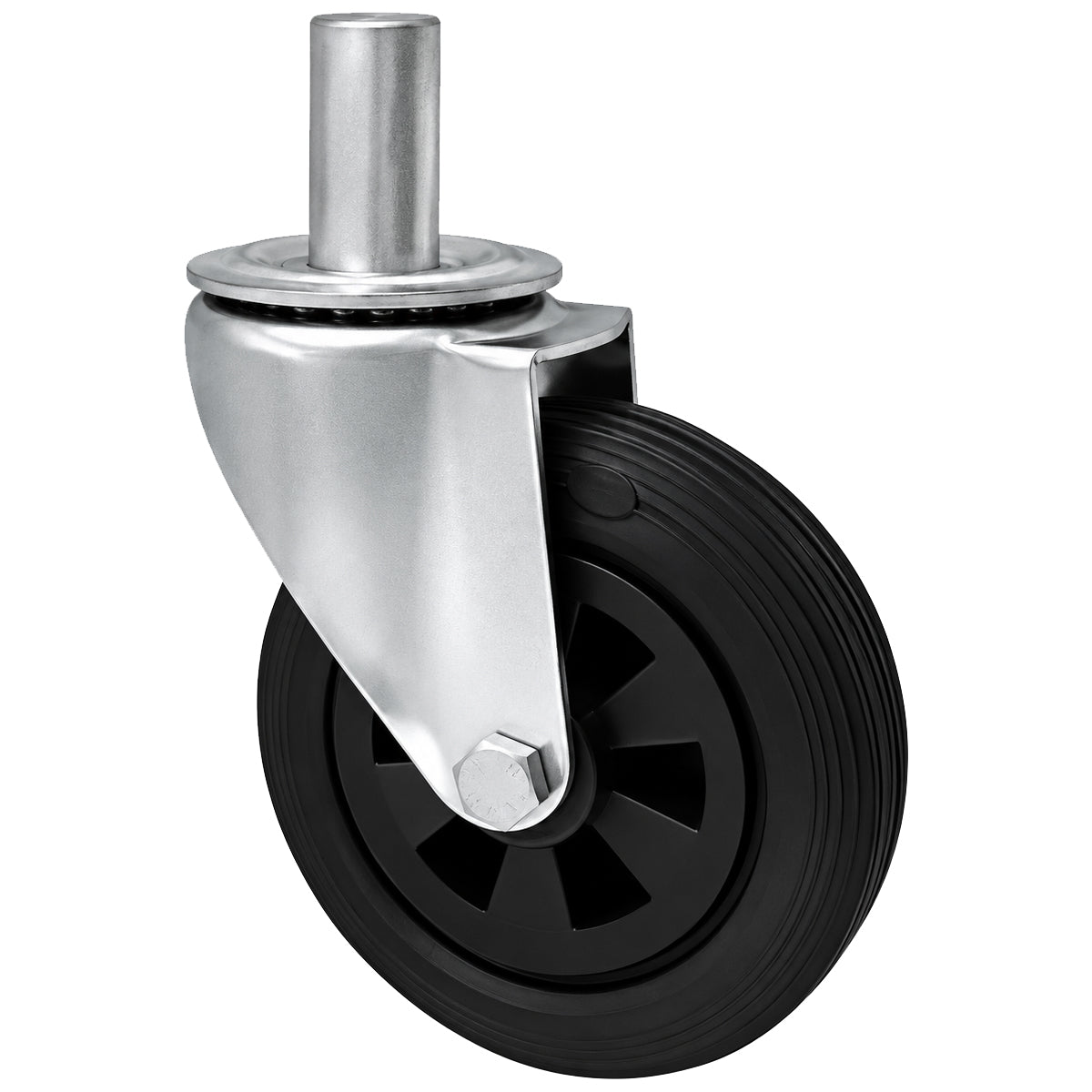 Kunststoff-Gummiräder mit Befestigungsstift Lenkrollen Ø160 mm Code: 44T*32