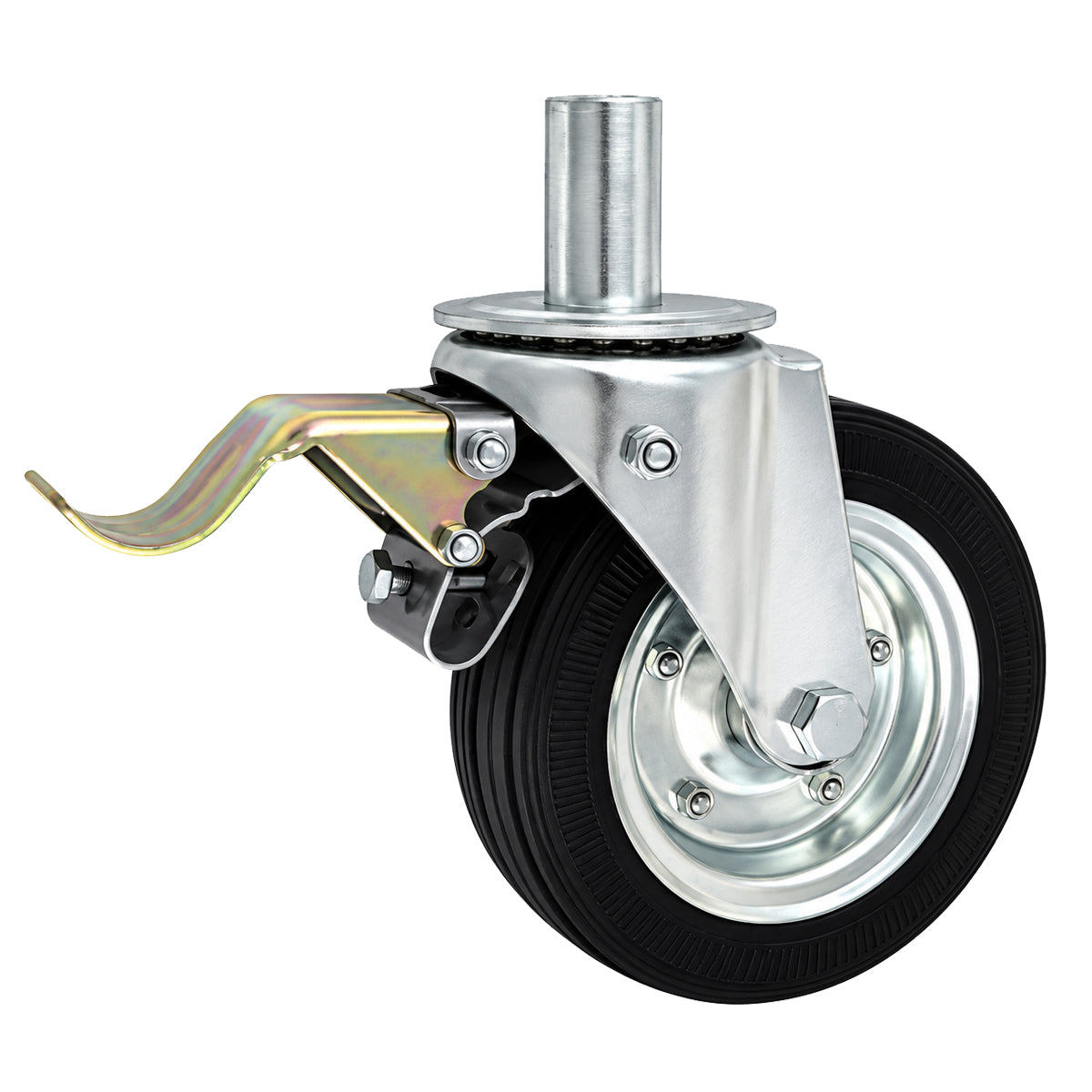 Metall-Gummiräder mit Befestigungsstift und Bremse Lenkrollen  Ø180 mm Code: 56NH*32