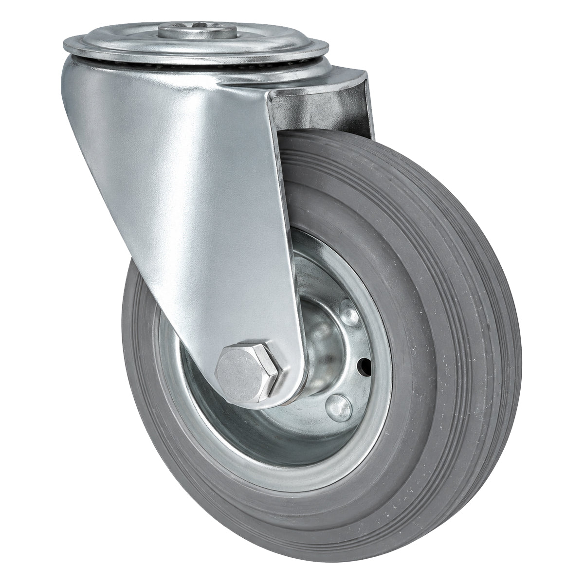 Metall-Gummiräder mit Befestigungsstift mit Zentralbohrung  Ø125 mm Code: 27MS/10