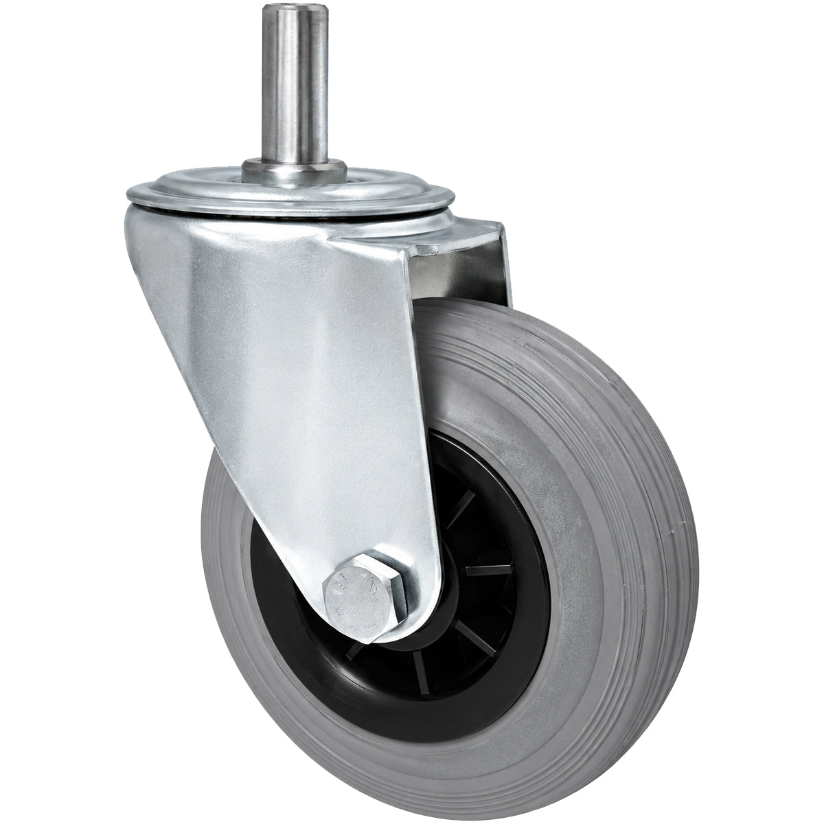 Kunststoff-Gummiräder mit Befestigungsstift Lenkrollen Ø125 mm Code: 24MTS*15