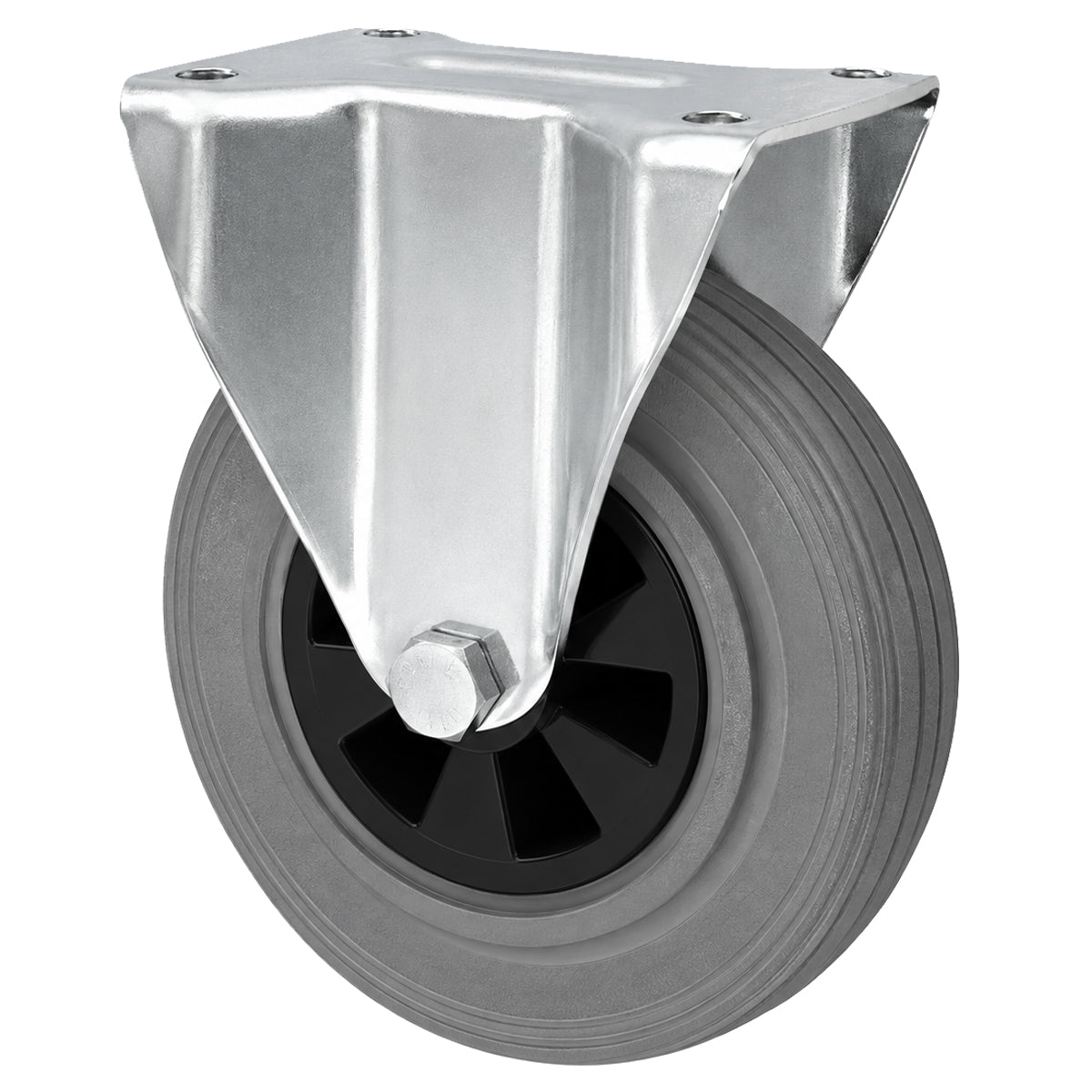 Kunststoff-Gummiräder in Bockrollengehäusen Lenkrolle Ø180 mm mit Platte Code: 53TS