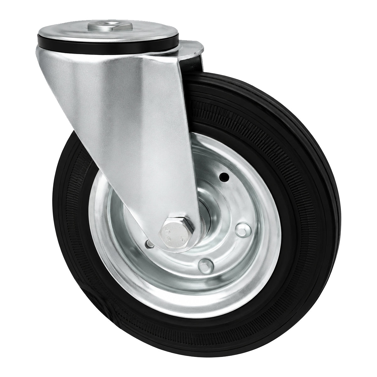 Metall-Gummiräder mit Befestigungsstift mit Zentralbohrung  Ø200 mm Code: 67