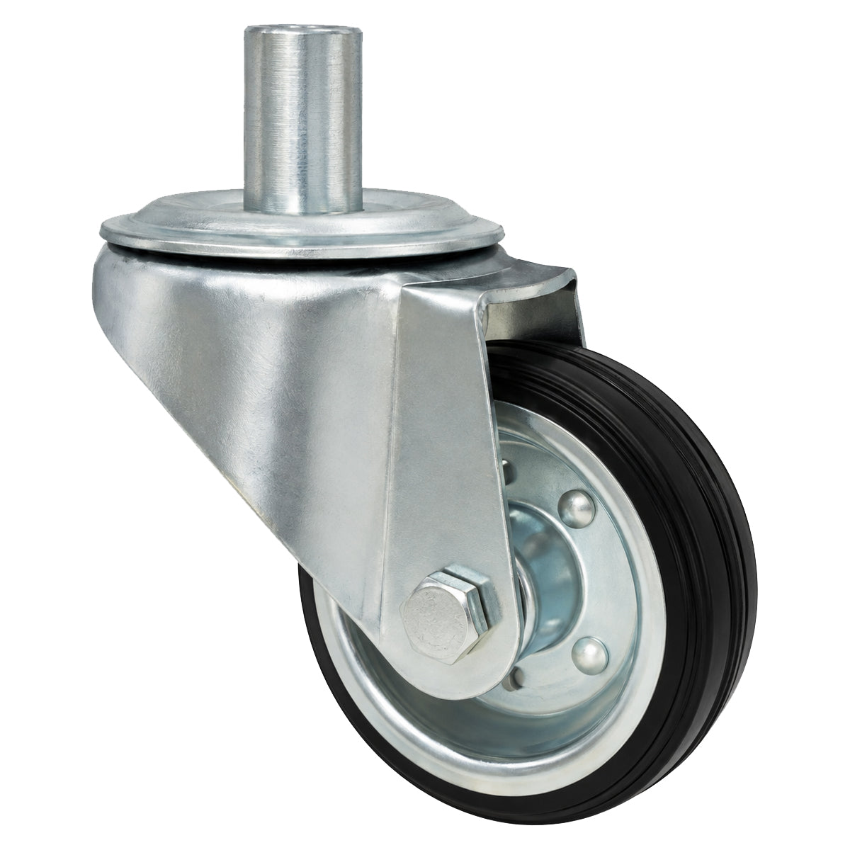 Metall-Gummiräder mit Befestigungsstift Lenkrollen Lenkrollen Ø80 mm Code: 5*24