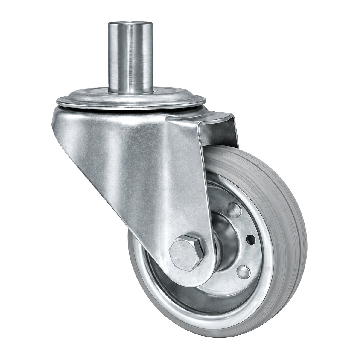 Metall-Gummiräder mit Befestigungsstift Lenkrollen Lenkrollen Ø80 mm Code: 5S*24