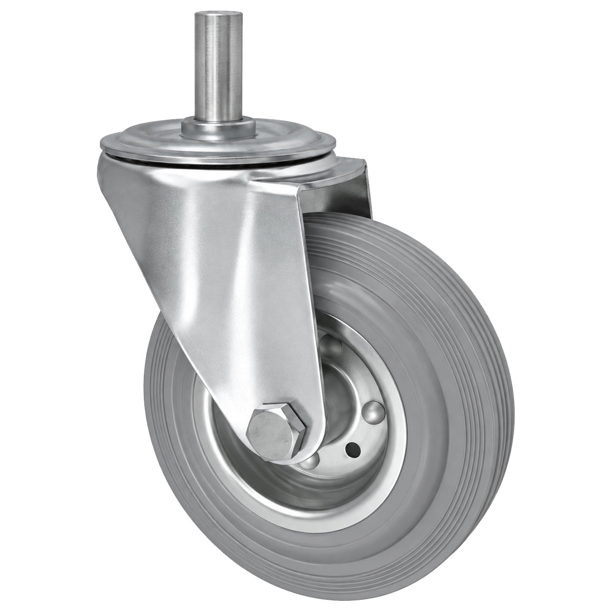 Metall-Gummiräder mit Befestigungsstift Lenkrollen Lenkrollen Ø125 mm Code: 24MS*15