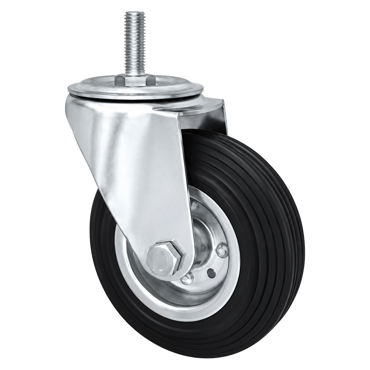 Metall-Gummiräder mit Befestigungsstift Lenkrollen Lenkrollen Ø125 mm Code: 24M*M12