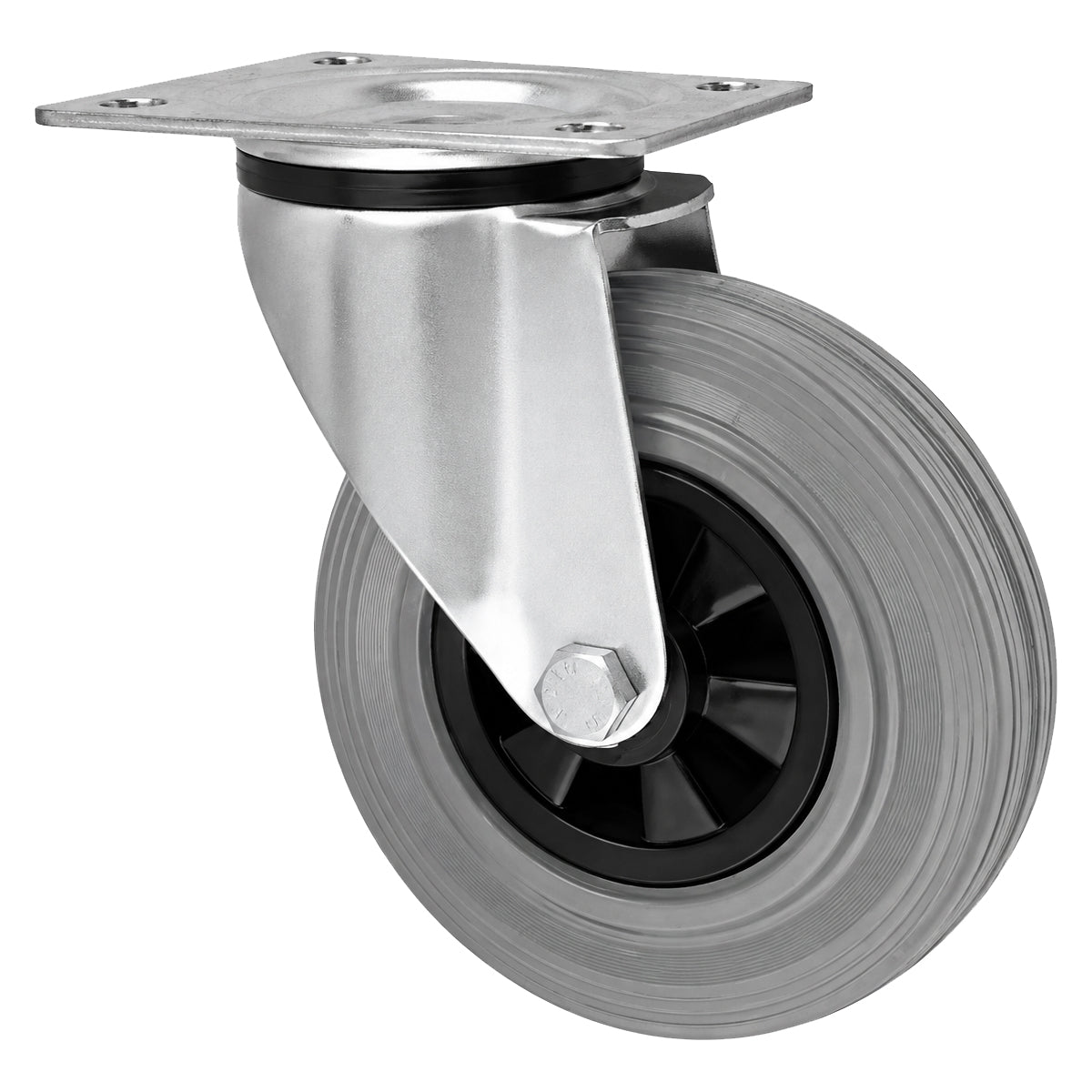 Kunststoff-Gummirrad mit Anschraubplatte Lenkrolle Ø180 mm mit Platte Code: 52TS9