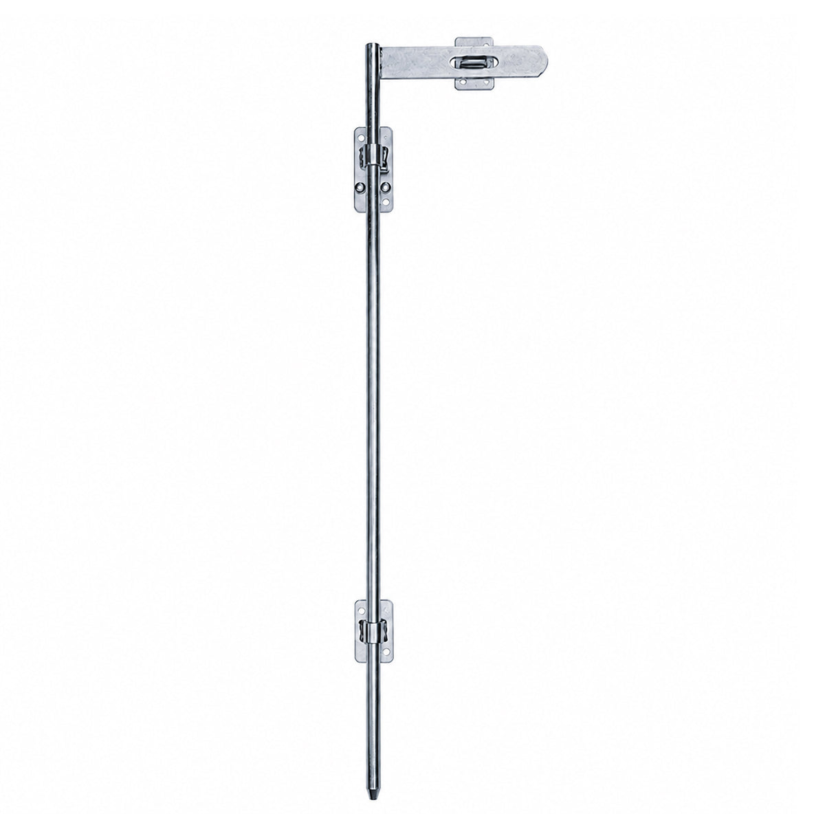 Torriegel abschließbar 15.468 Bolzenriegel schmal - verzinkter Stahl, Silber: L800 x Ø14 mm