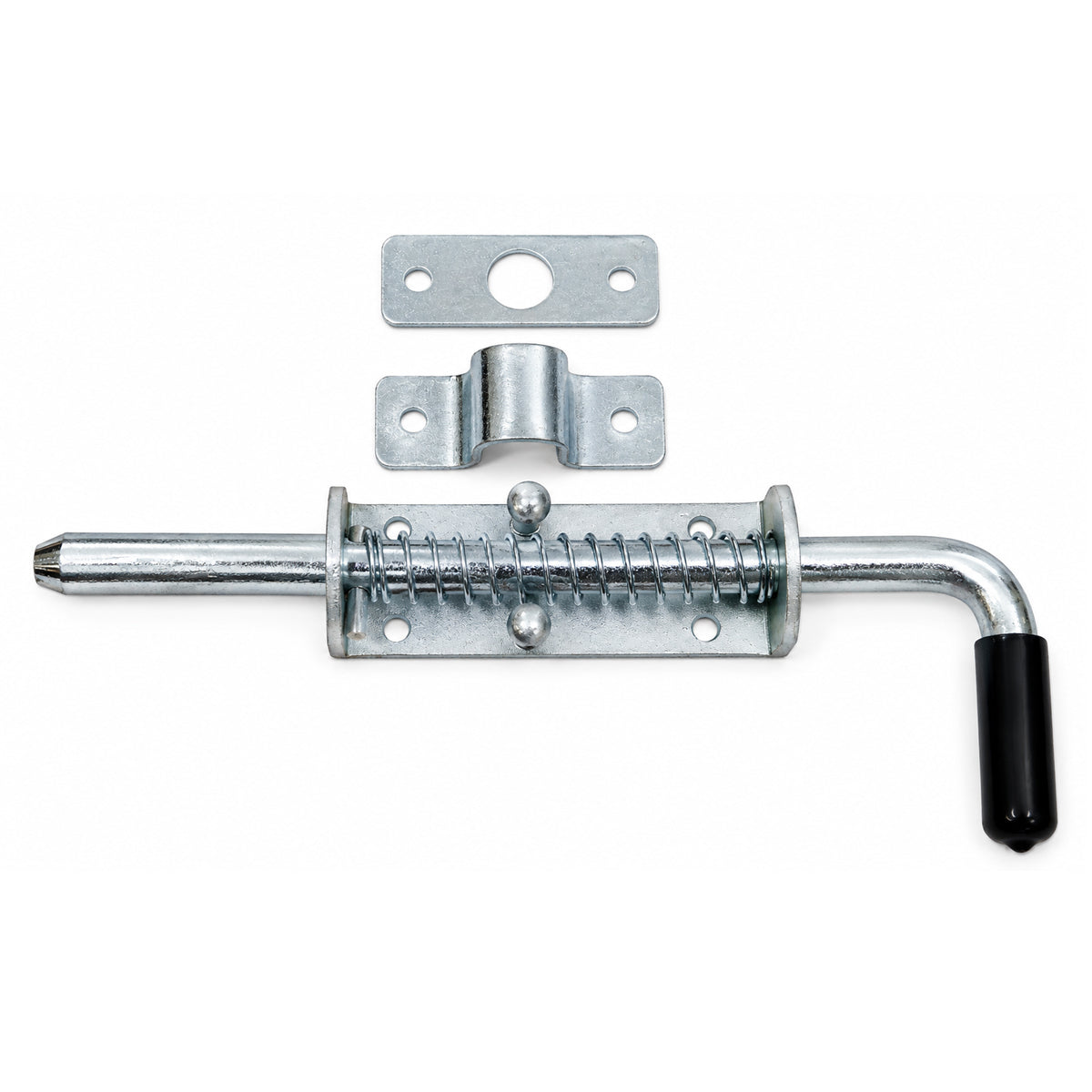 Torriegel 15.462.04 Bolzenriegel schmal - verzinkter Stahl, Silber, Feder: L220 x Ø12 mm