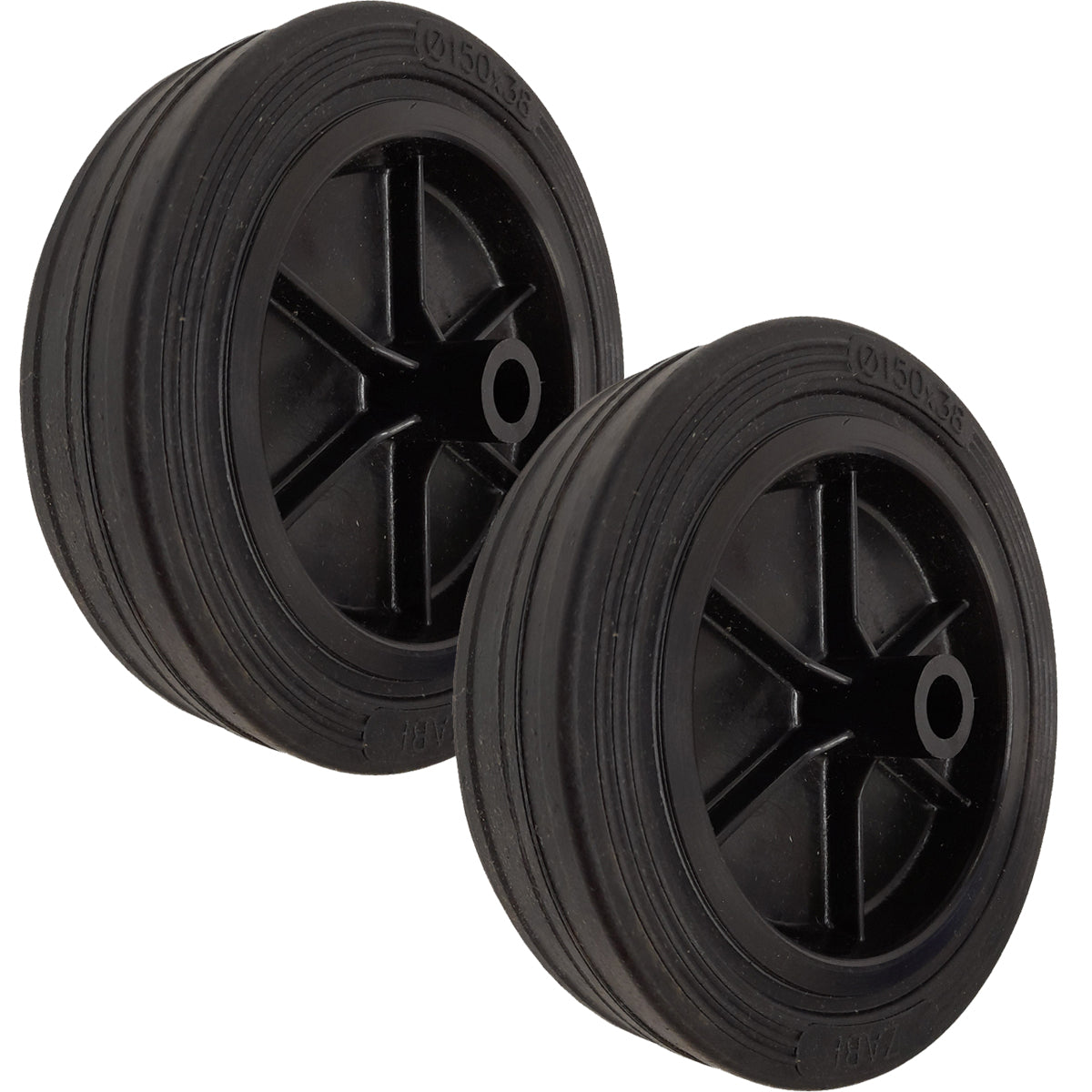 Rasenmäherrad 150 mm – Universal Ersatzrad aus Vollgummi für Rasenmäher, Code: K150