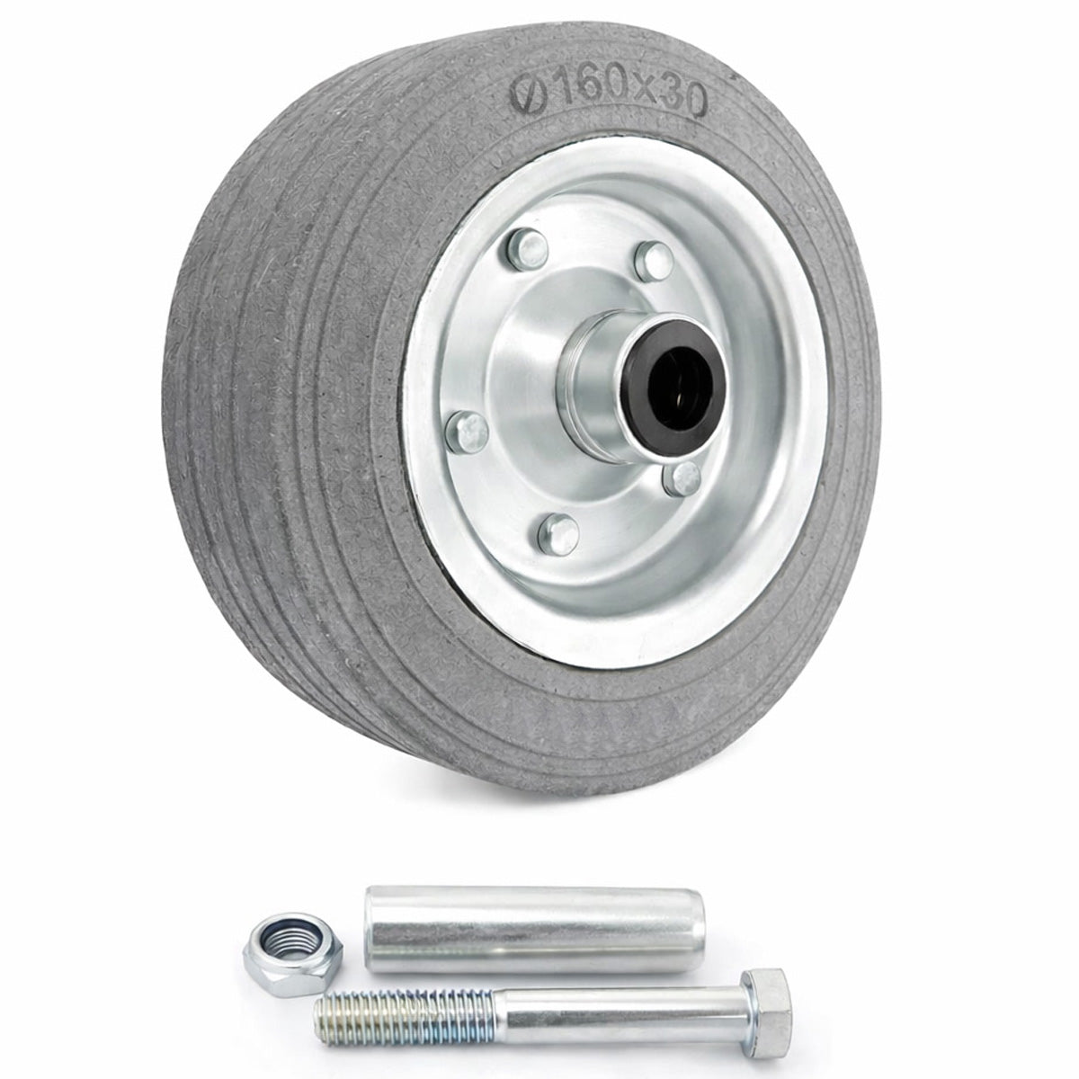 Metall-Gummiräder 160 mm mit Montage-Set – robuste Räder für Transport & Industrie Code: 41S
