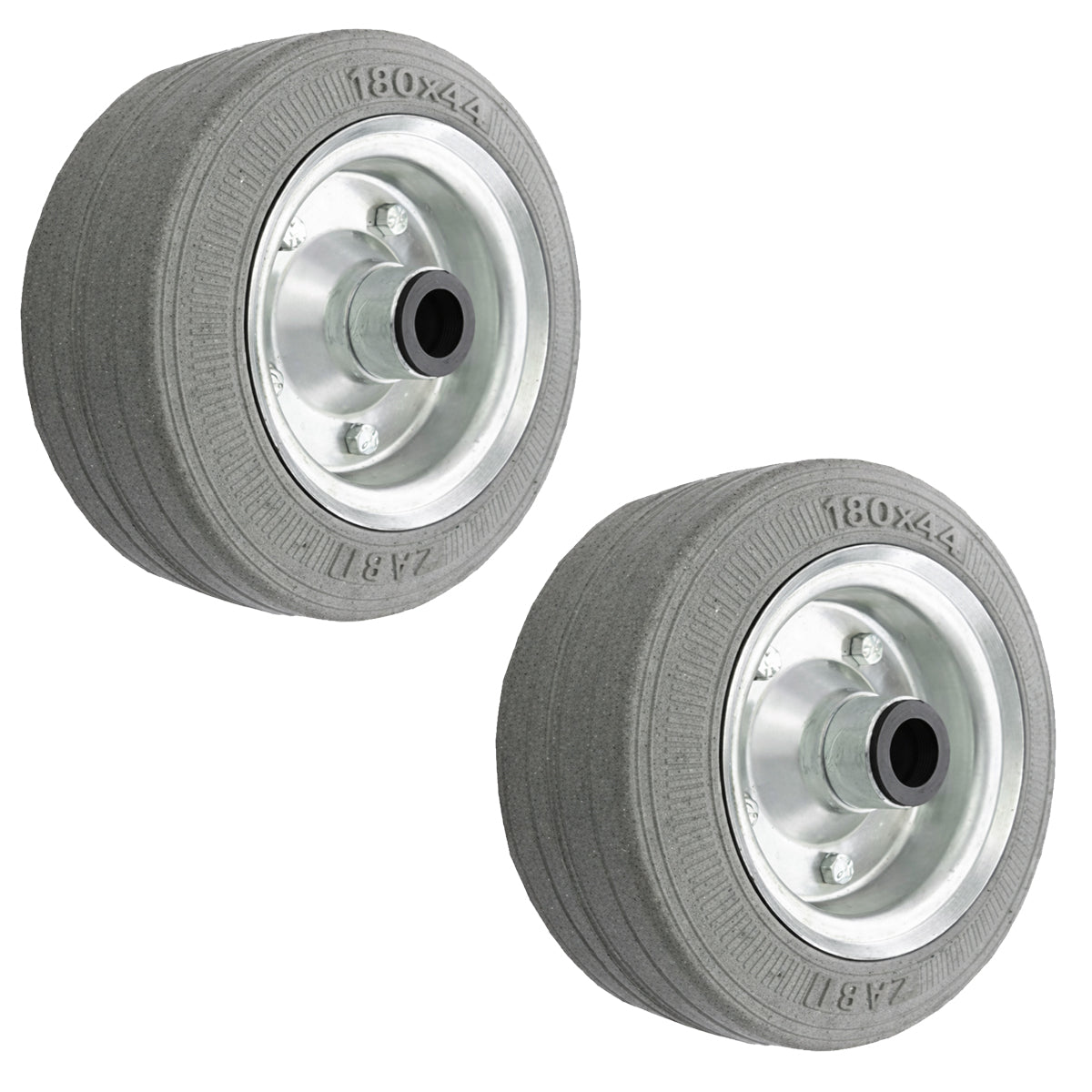 Ersatzrad Ø180 mm – Graues, nicht abfärbendes Vollgummi Industrierad für Transportwagen, Code: 50NS