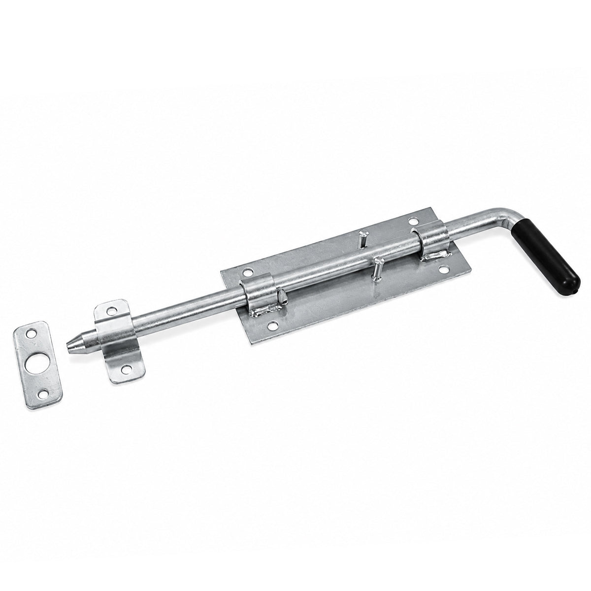 Torriegel 15.463.02 Bolzenriegel schmal - verzinkter Stahl, Silber: L320 x Ø14 mm