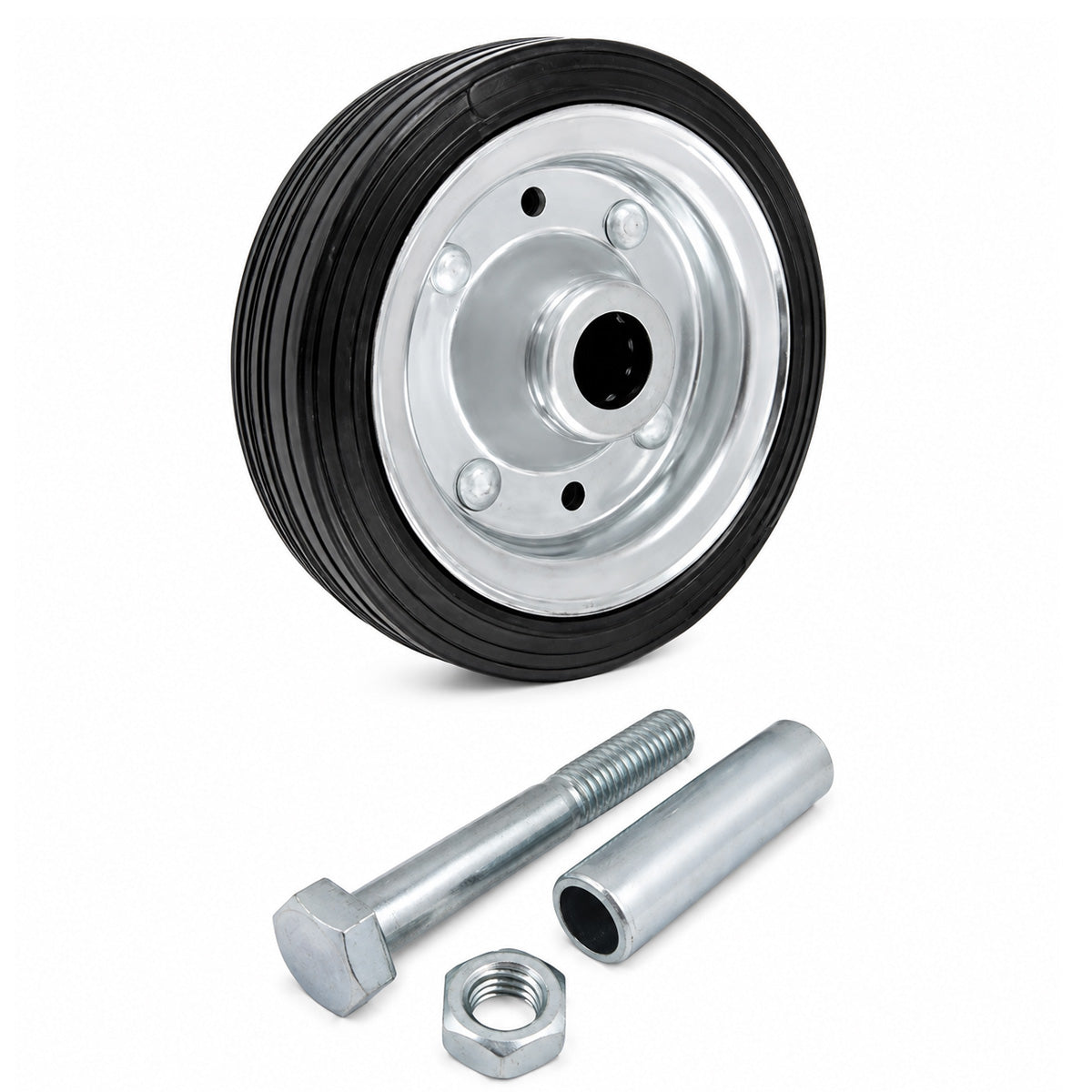 Metall-Gummiräder 140 mm mit Montage-Set – robuste Räder für Transport & Industrie Code: 31/20