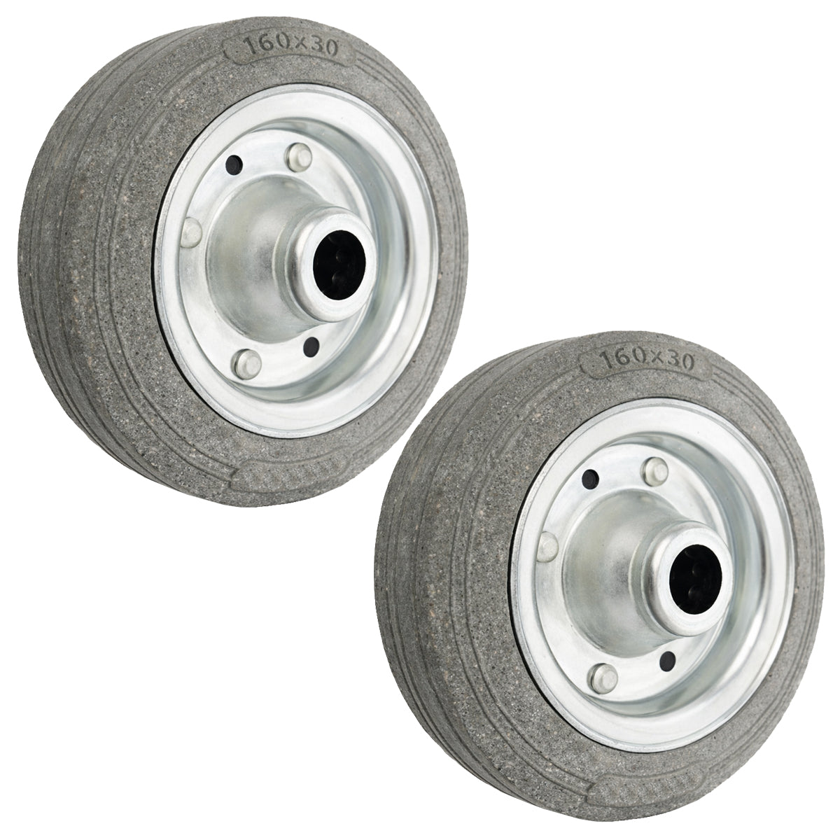 Ersatzrad Ø160 mm – Graues, nicht abfärbendes Vollgummi Industrierad für Transportwagen, Code: 40S