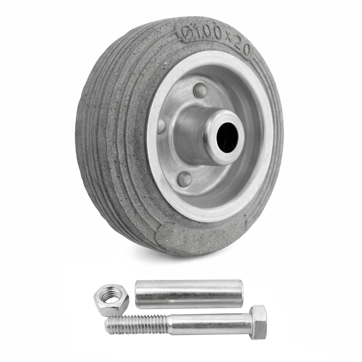Metall-Gummiräder 100 mm mit Montage-Set – robuste Räder für Transport & Industrie Code: 11S