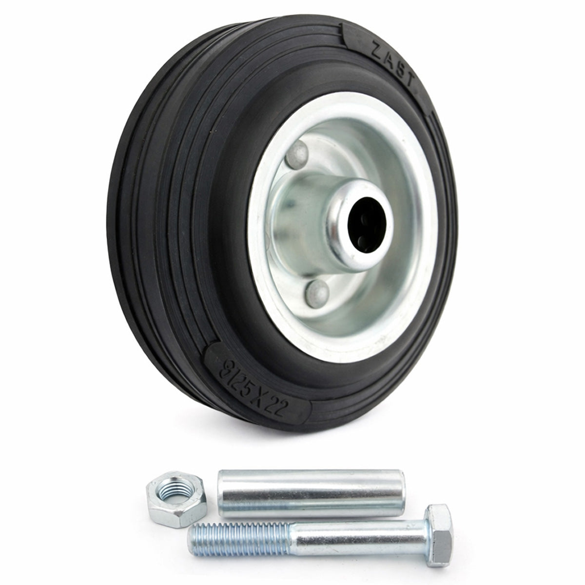 Metall-Gummiräder 125 mm mit Montage-Set – robuste Räder für Transport & Industrie Code: 21
