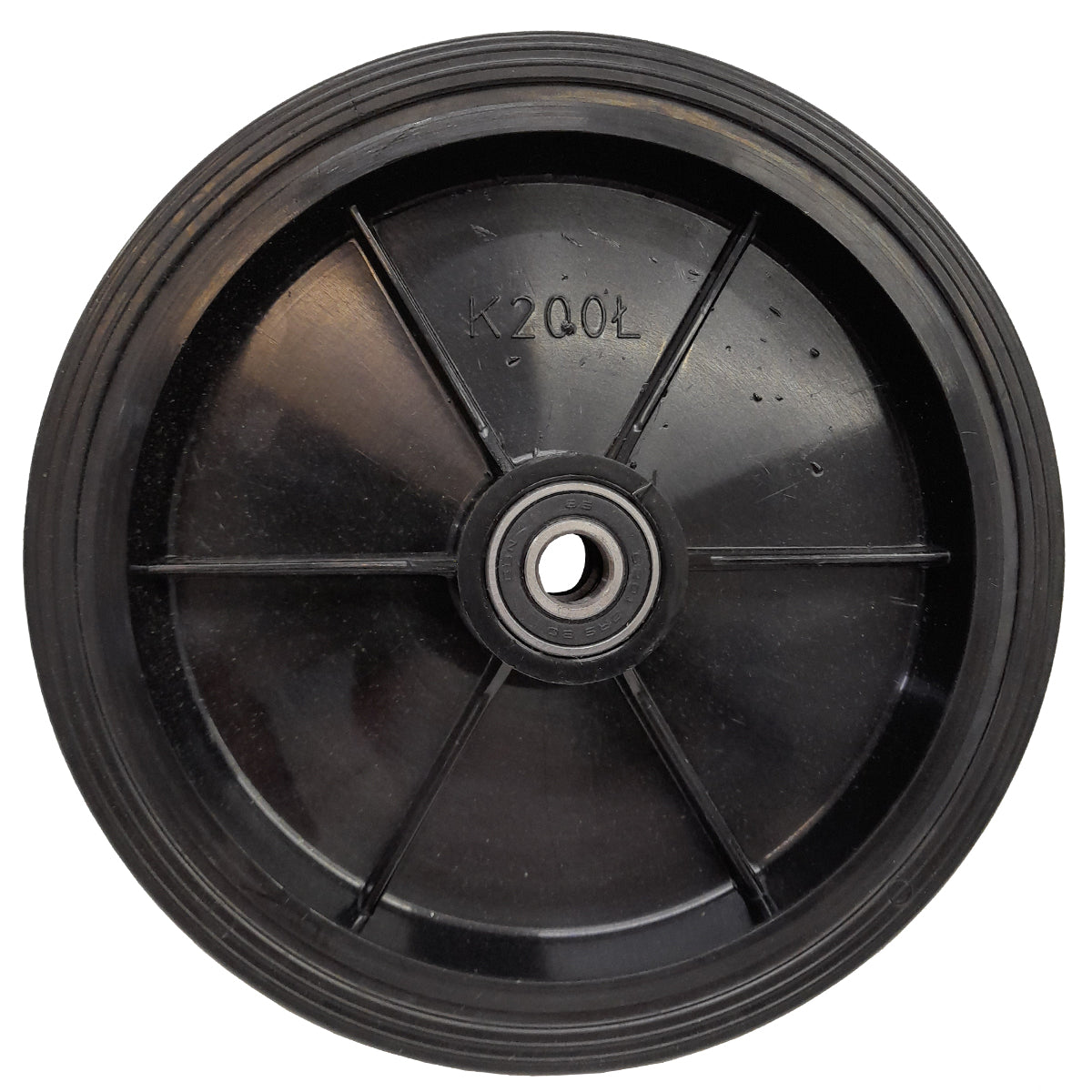 Rasenmäherrad 200 mm – Universal Ersatzrad aus Vollgummi mit Kugellager, Code: K200LL
