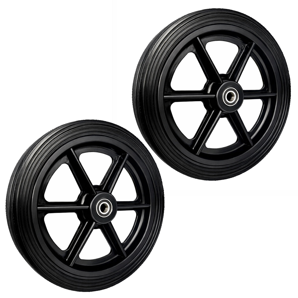 Rasenmäherrad 310 mm – Universal Ersatzrad aus Kunststoff mit Gummilauffläche & Kugellager, Code: 310TLL/12,8