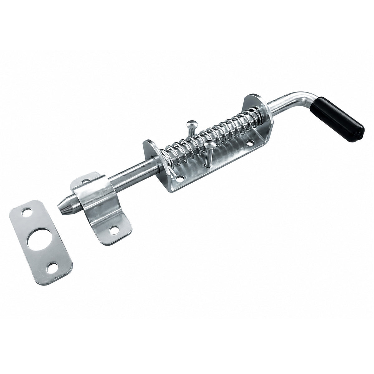 Torriegel 15.462.04 Bolzenriegel schmal - verzinkter Stahl, Silber, Feder: L220 x Ø12 mm