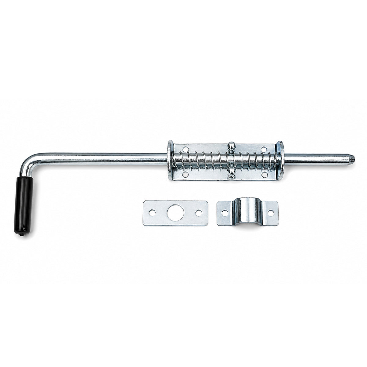Torriegel 15.464.04 Bolzenriegel schmal - verzinkter Stahl, Silber, Feder: L420 x Ø14 mm