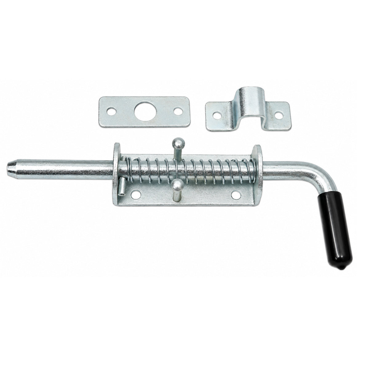 Torriegel 15.462.04 Bolzenriegel schmal - verzinkter Stahl, Silber, Feder: L220 x Ø12 mm