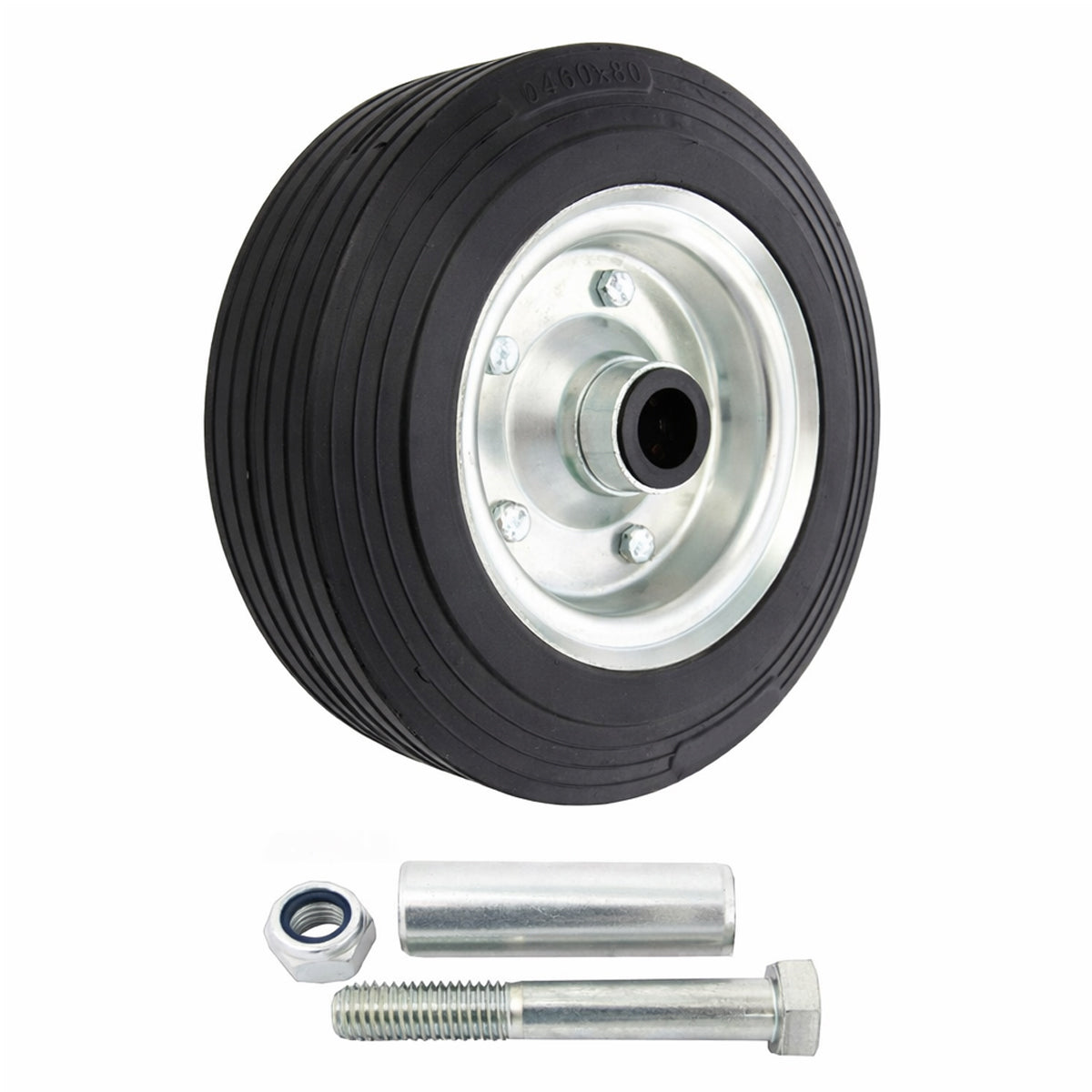 Metall-Gummiräder 200 mm mit Montage-Set – robuste Räder für Transport & Industrie Code: 61N
